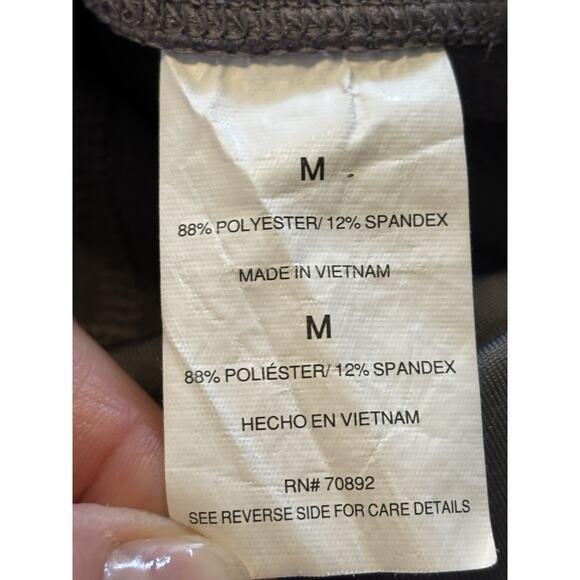 Apana Womens High Waisted Leggings Gray Medium Pockets Workout Fitness Ankle - Picture 6 of 6